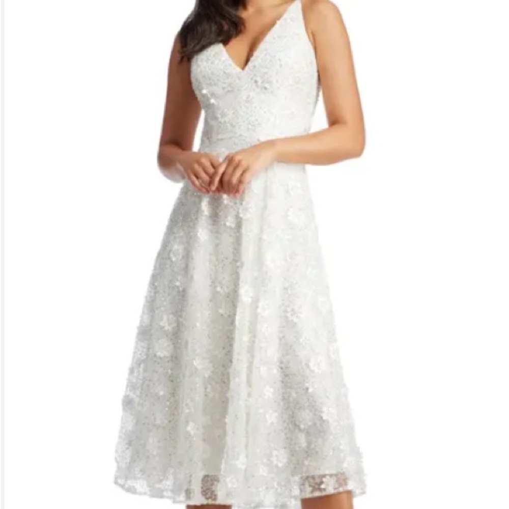 Dress the Population White Sequin and Floral Dress size XL. Fits Size 10/12